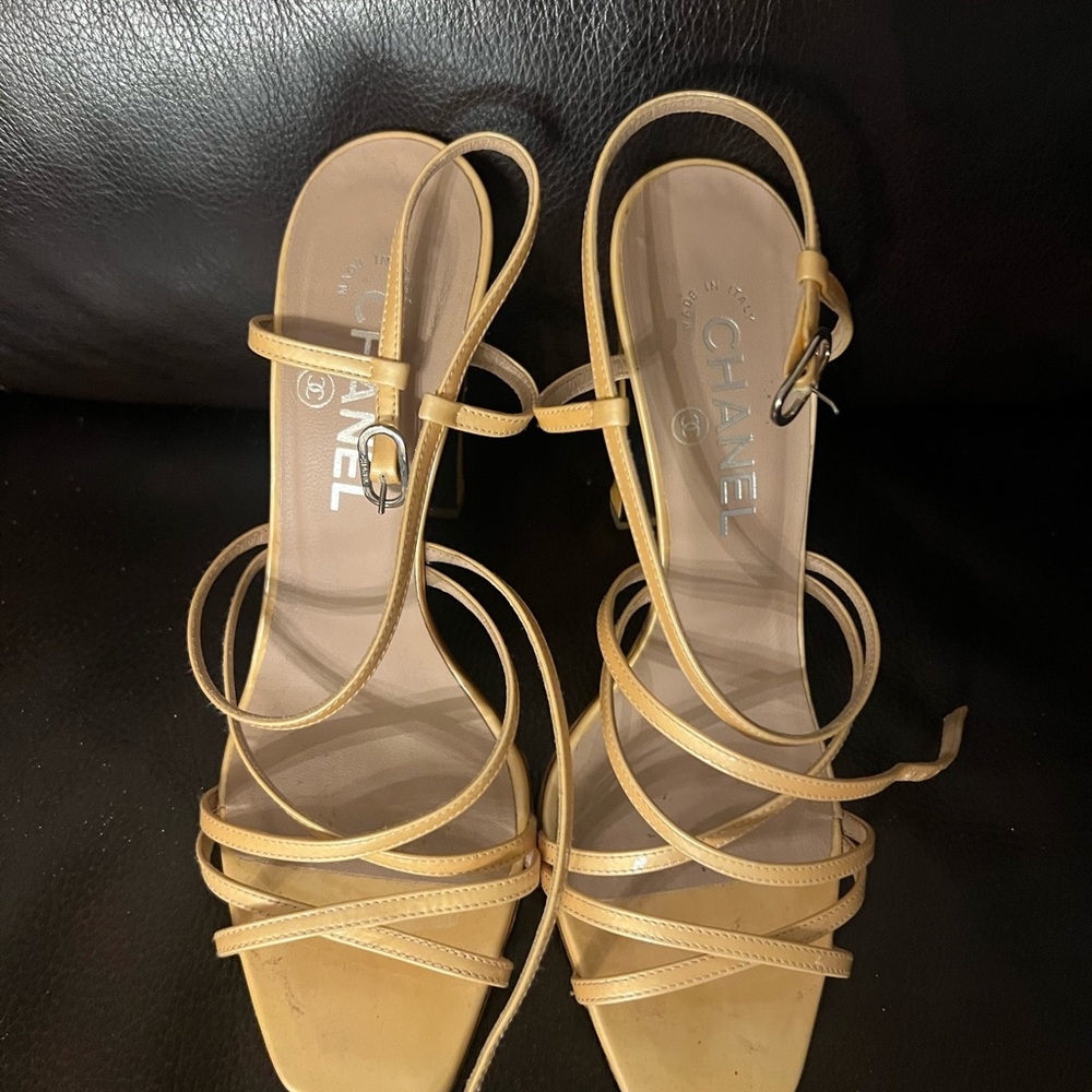 Chanel Women's Yellow Strappy Sandals